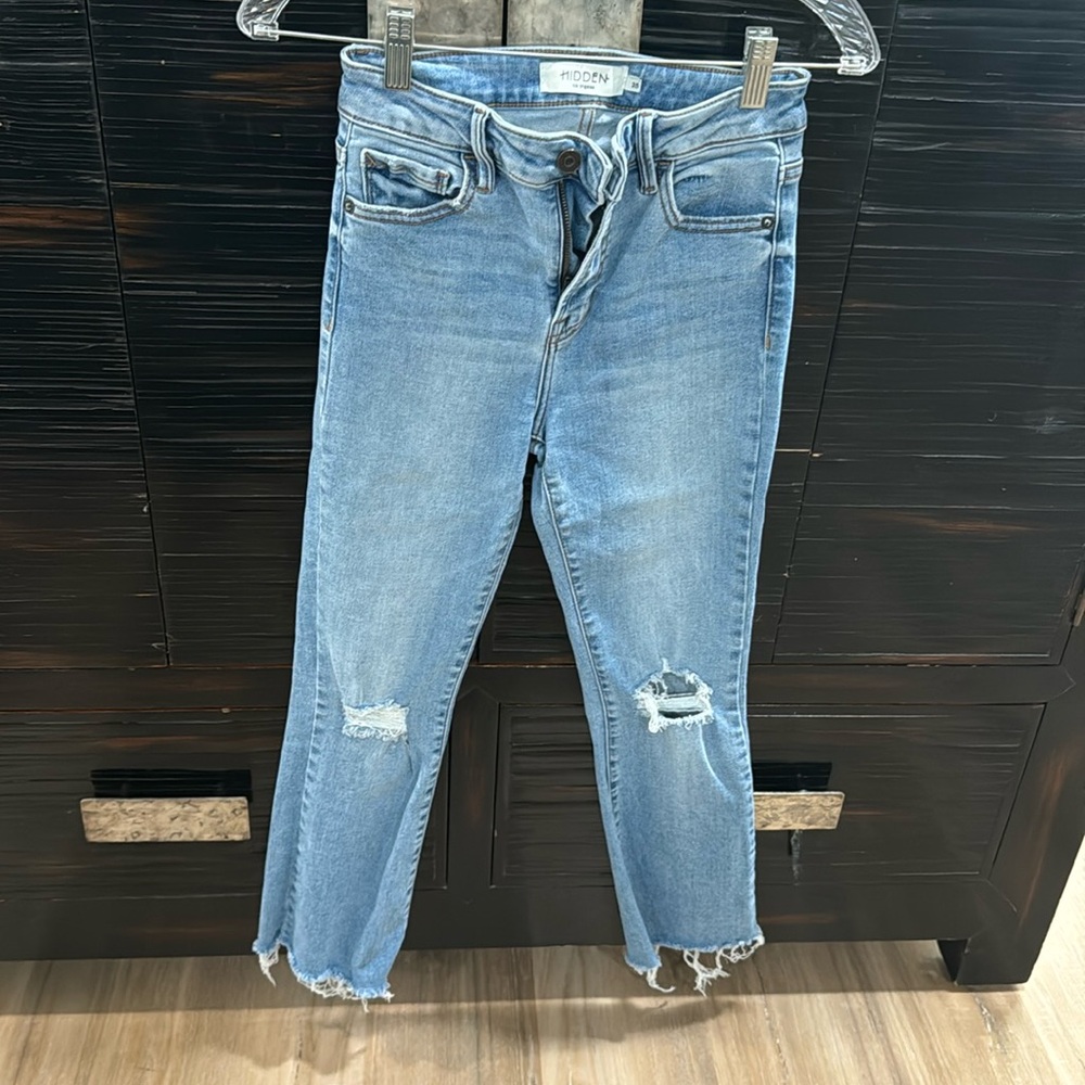 Hidden light denim flare jeans, size 25